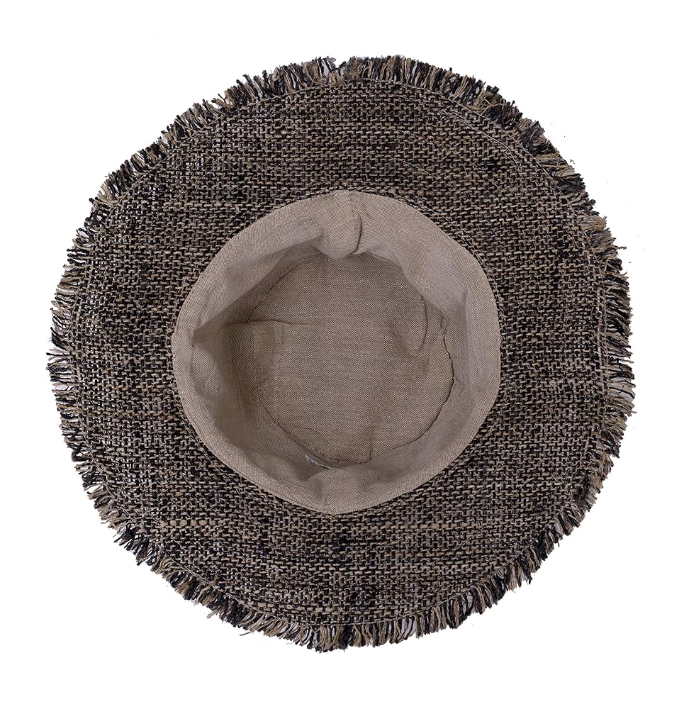 Hemp Sun Hat with Frayed Edges, Lightweight, Adjustable